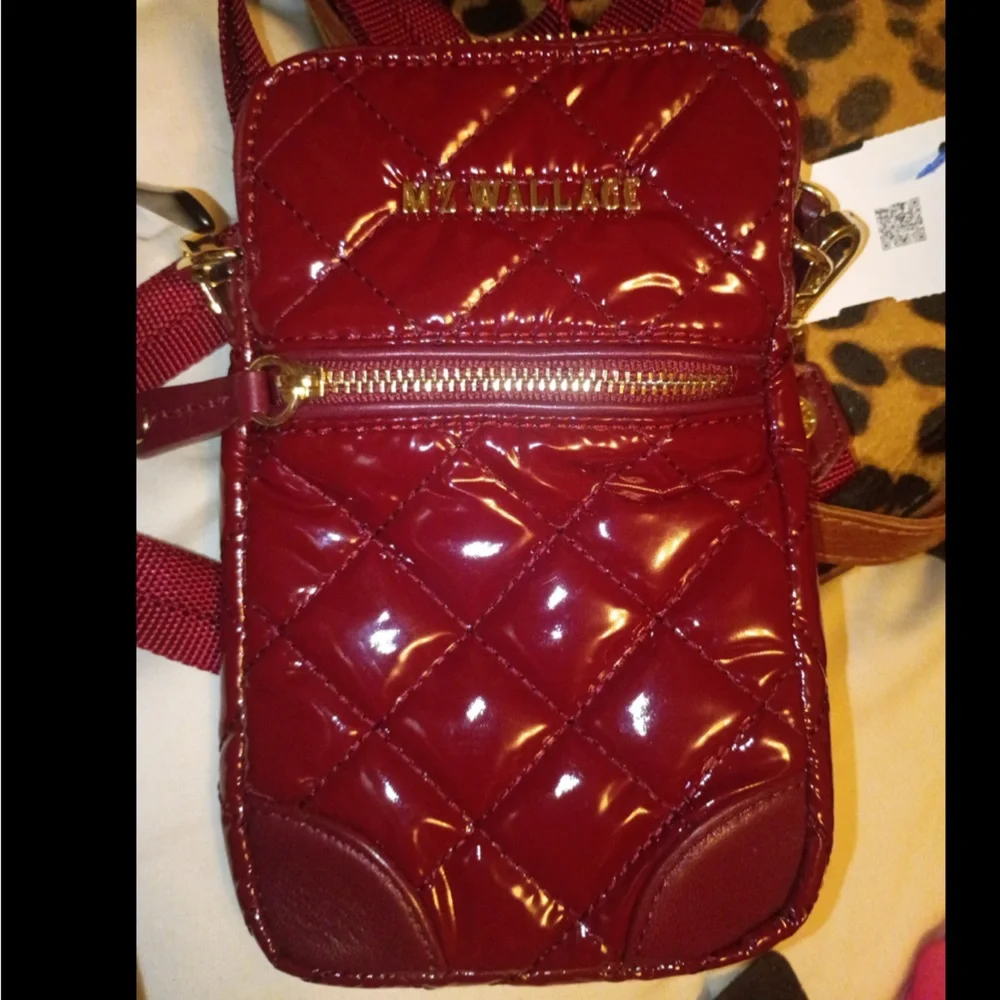 MZ Wallace Quilted Micro Crosby Crossbody Bag in Port Lacquer /Gold - Picture 11 of 11